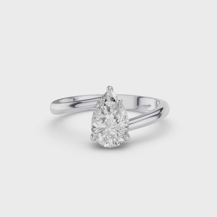 bezel set pear shape ring