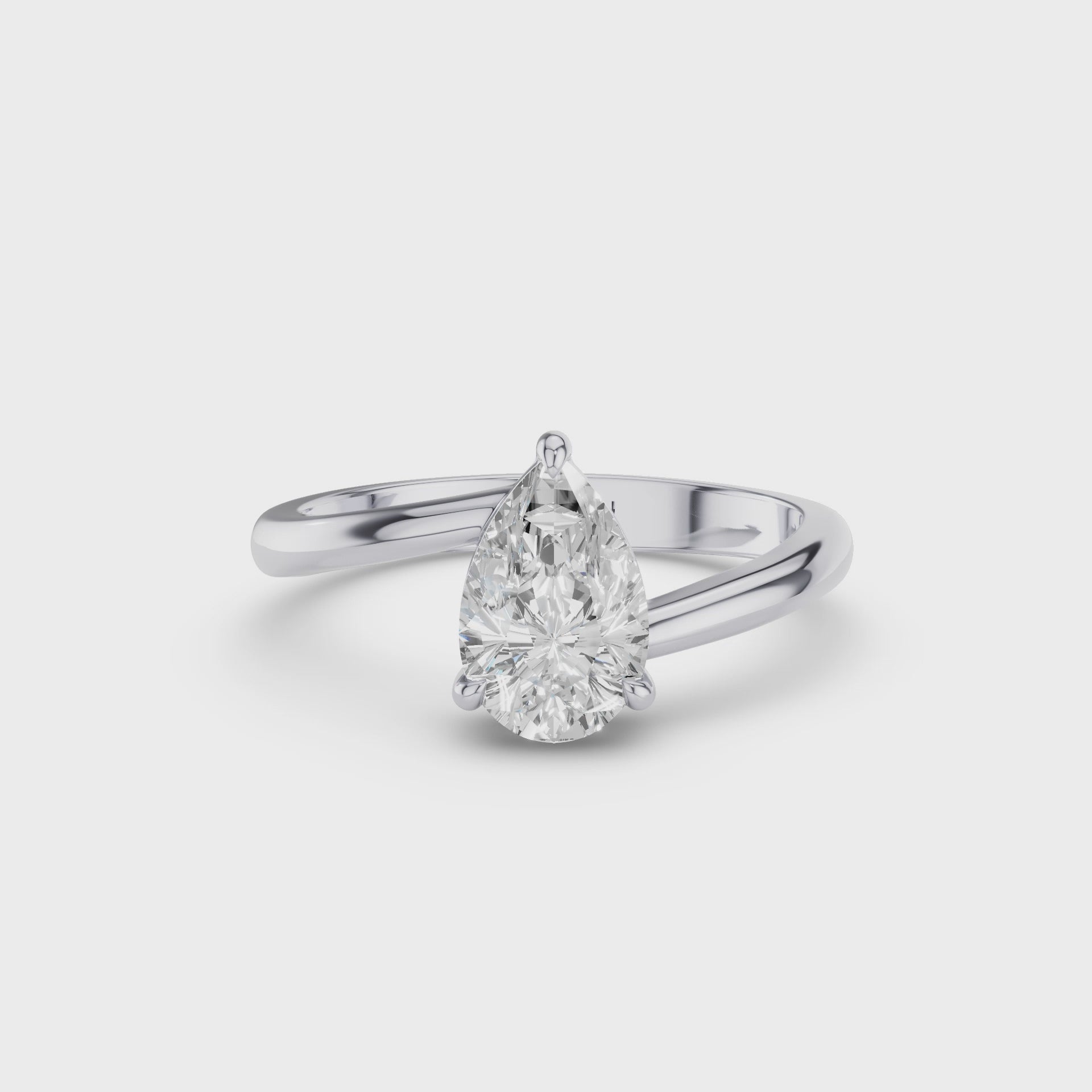 bezel set pear shape ring