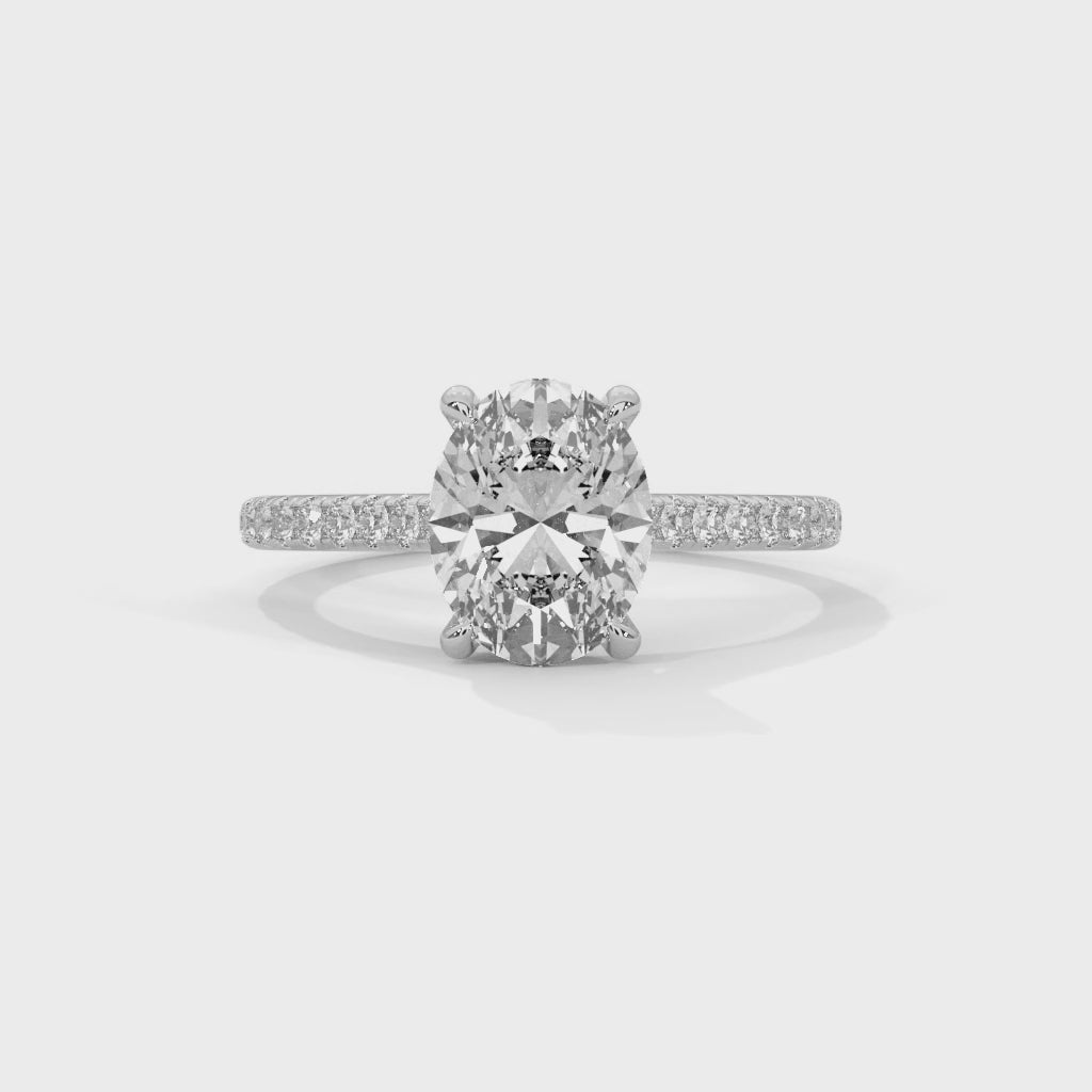 Oval pave set ring