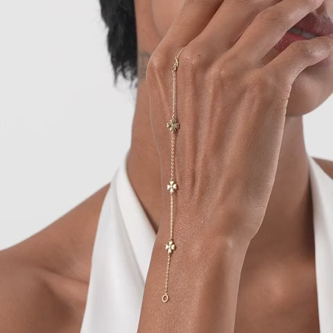 Dainty Gold Clover Bracelet
