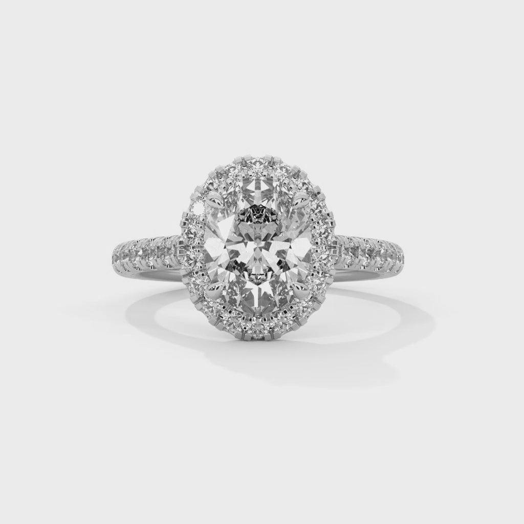 2 carat oval solitaire ring with white gold