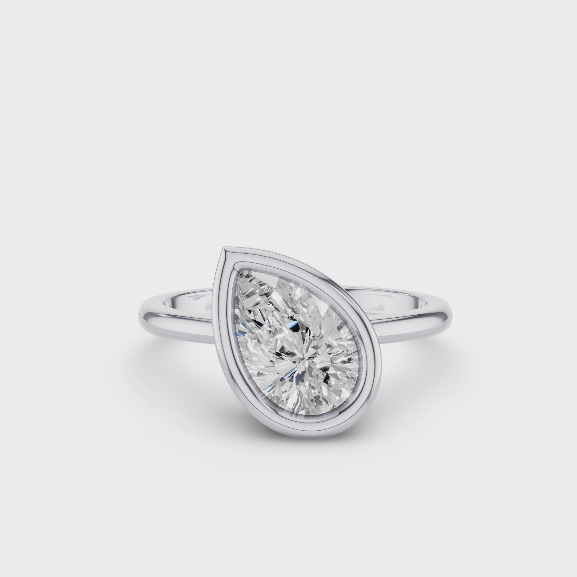 Pear Shaped Lab Grown Diamond Modern Engagement Ring