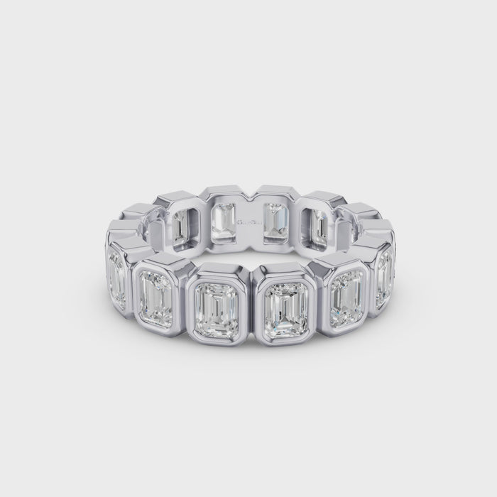 Full Eternity Emerald Cut Lab Grown Diamond Wedding Band