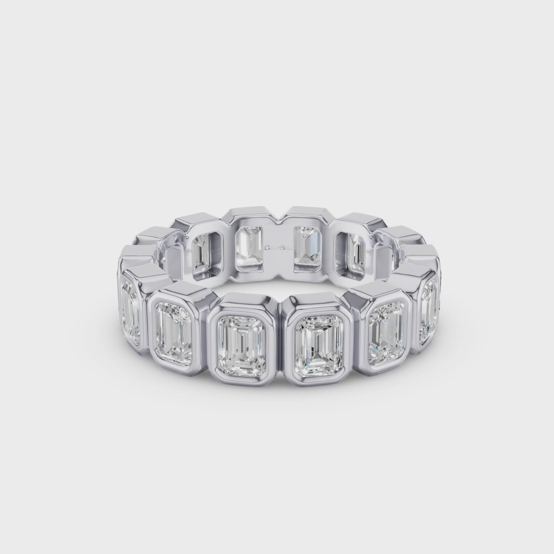 Full Eternity Emerald Cut Lab Grown Diamond Wedding Band