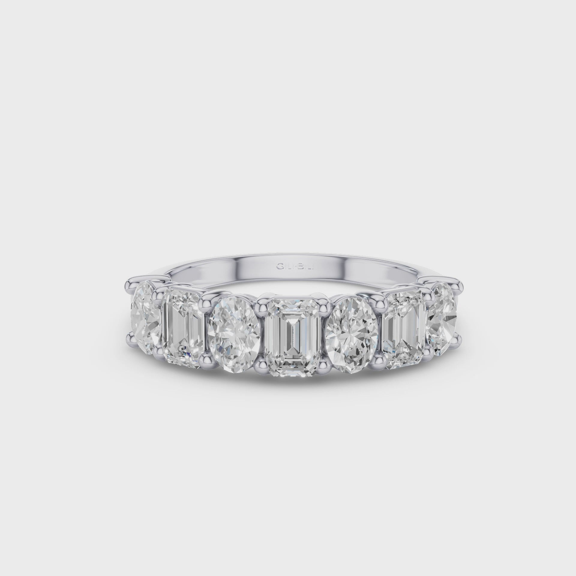 Emerald Oval Lab Grown Diamond Anniversary Band