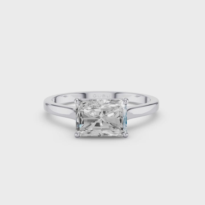 Radiant Cut Lab Grown East West Set Diamond Ring