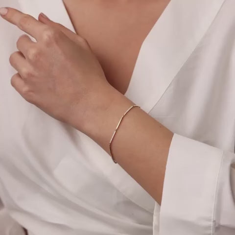 Diamond Pavé and Gold Bar Bracelet