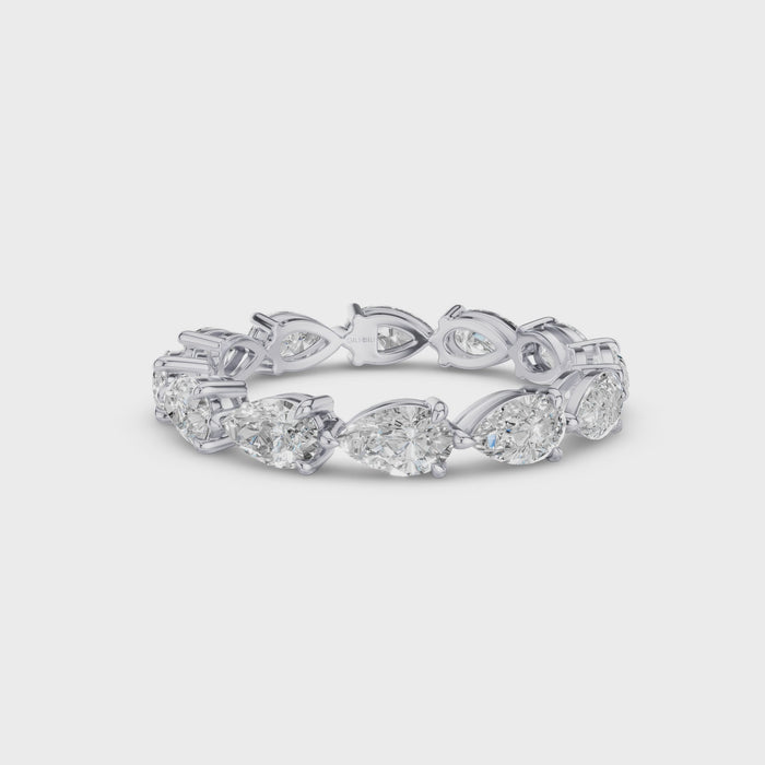 Pear Shape Horizontal Full Eternity Lab Grown Diamond Ring