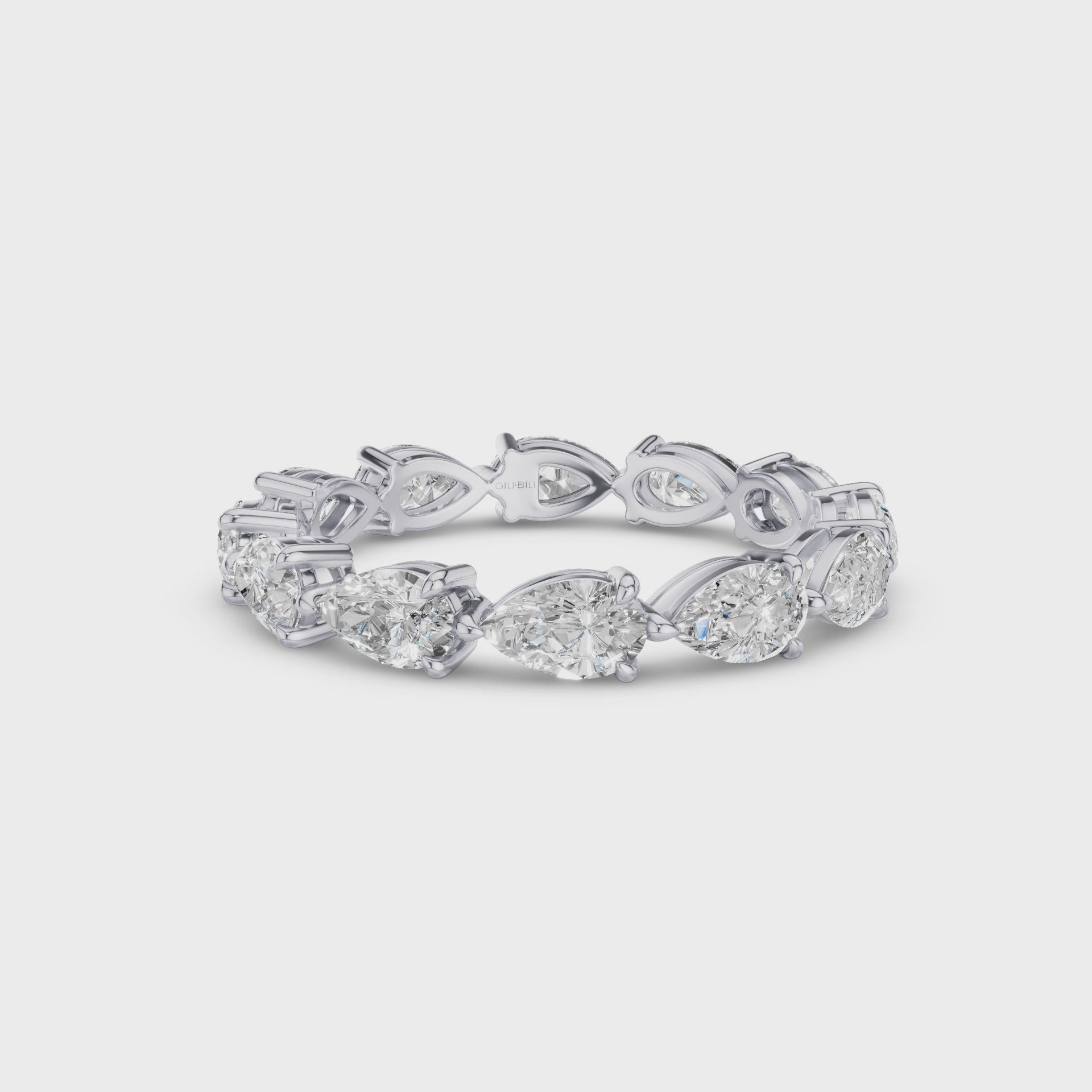 Pear Shape Horizontal Full Eternity Lab Grown Diamond Ring