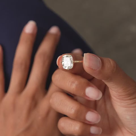 5.00 TCW Cushion Cut Solitaire Lab Grown Diamond Engagement Ring