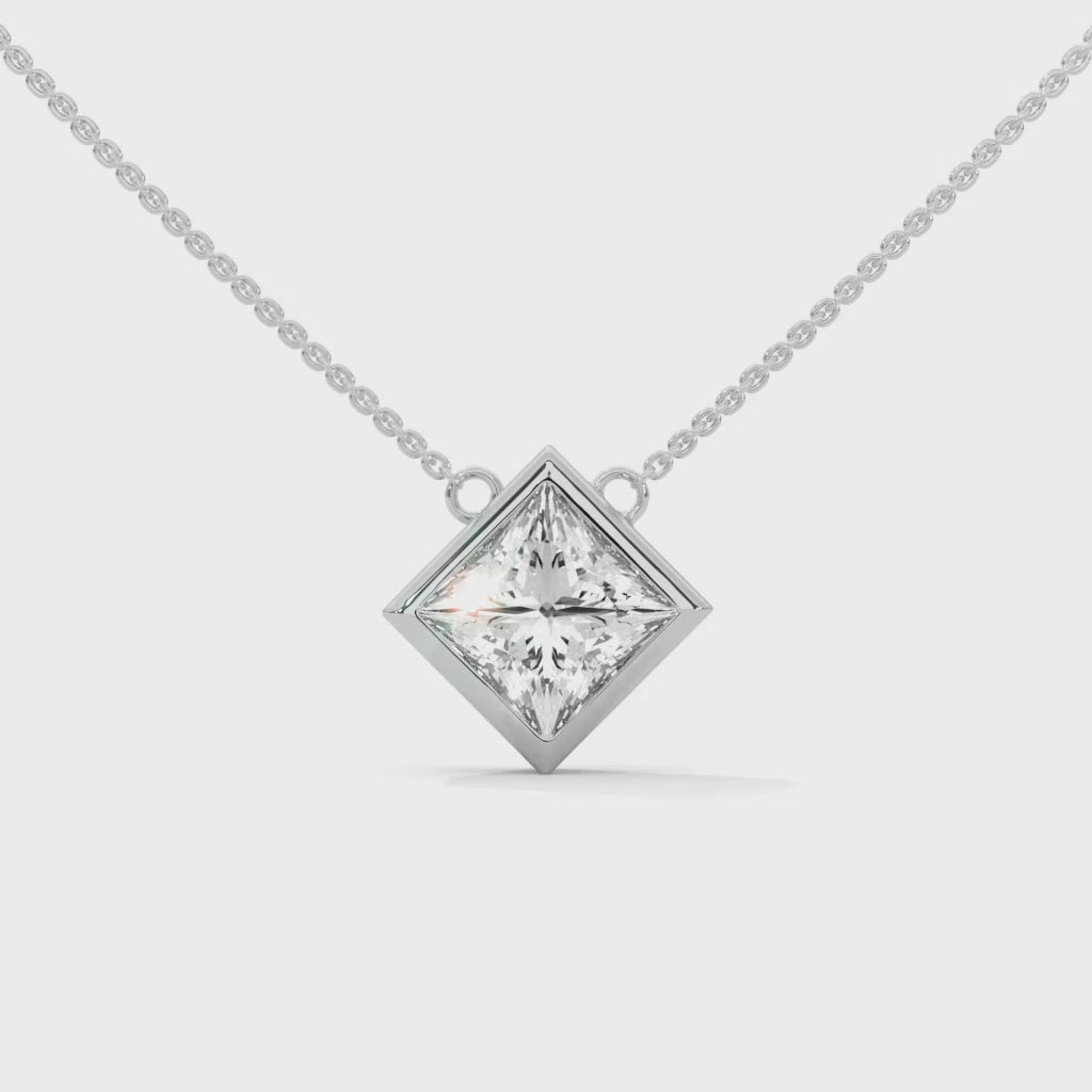 princess cut  diamond pendant