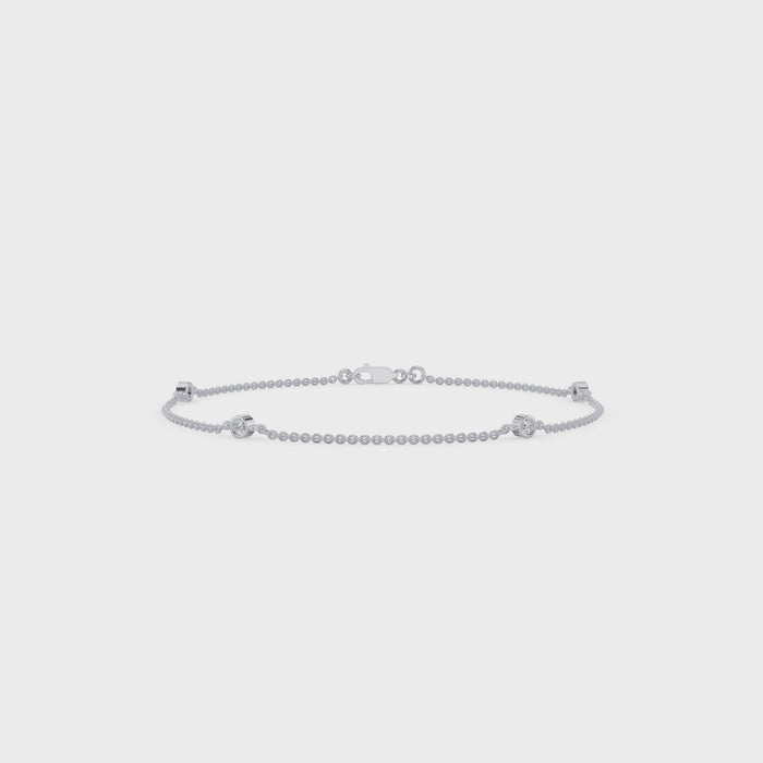 Bezel Set Diamond Yard Bracelet