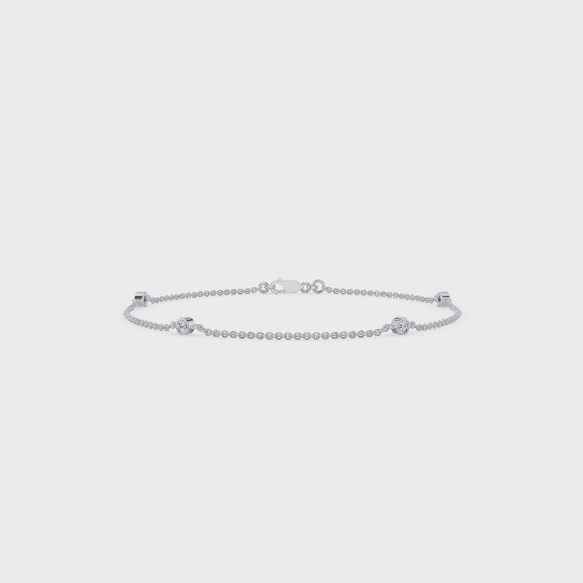 Bezel Set Diamond Yard Bracelet