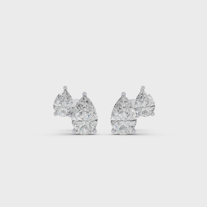 Double Pear Shape Lab Grown Diamond Stud Earrings