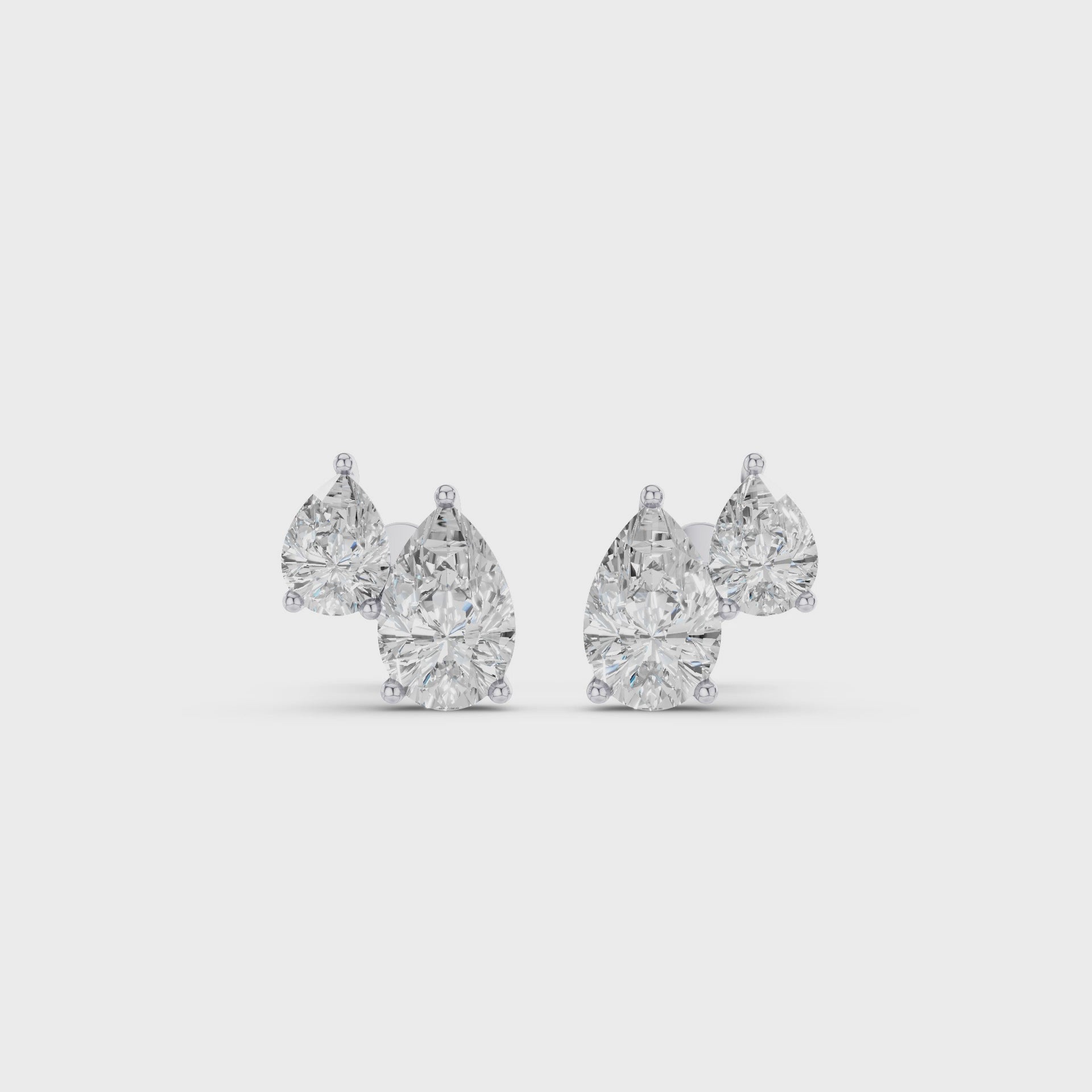 Double Pear Shape Lab Grown Diamond Stud Earrings