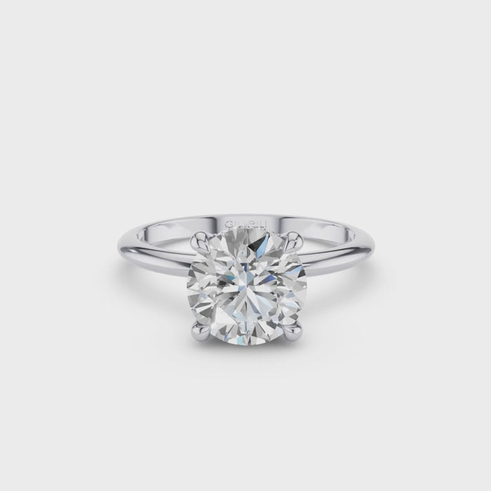 Round Brilliant Lab Grown Diamond Engagement Ring with Hidden Halo