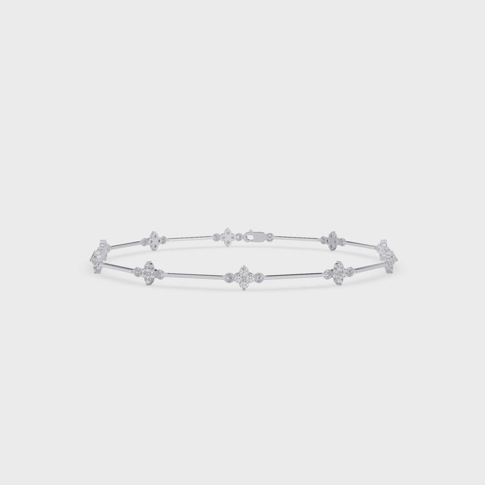 Clover Setting Diamond Bracelet
