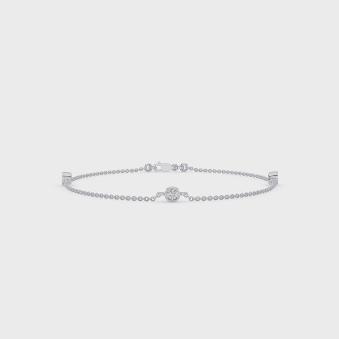 3 Stone Solitaire Diamond Yard Bracelet