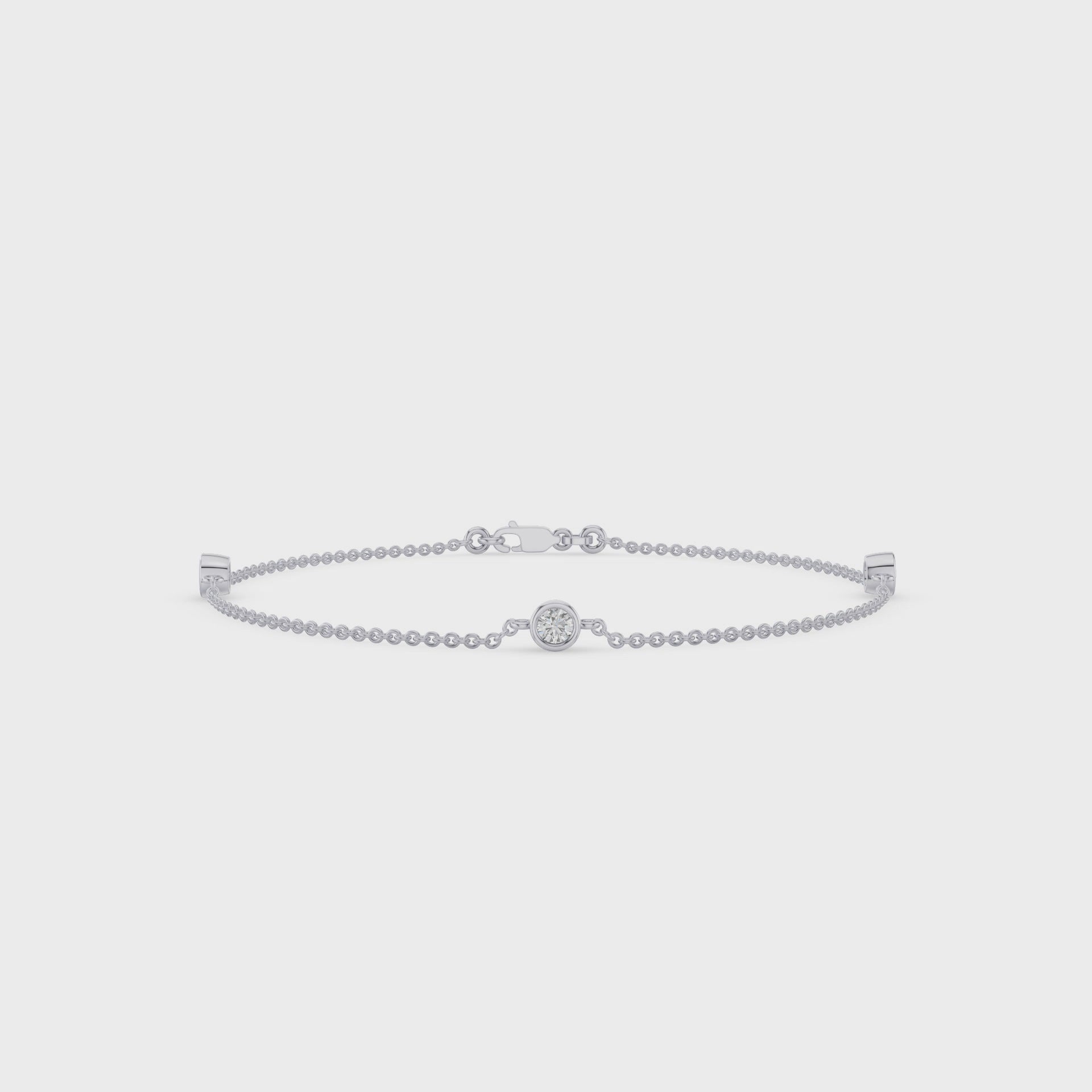 3 Stone Solitaire Diamond Yard Bracelet