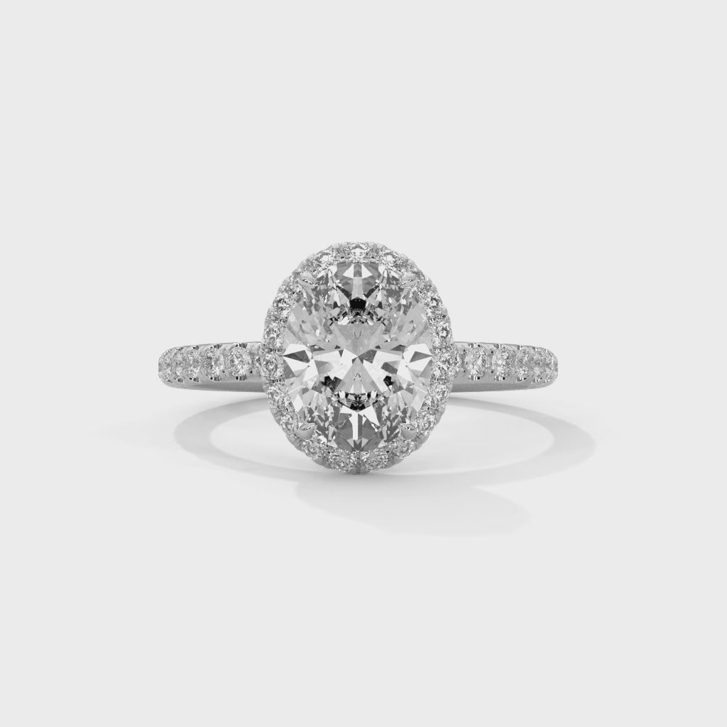 hidden halo white gold ring