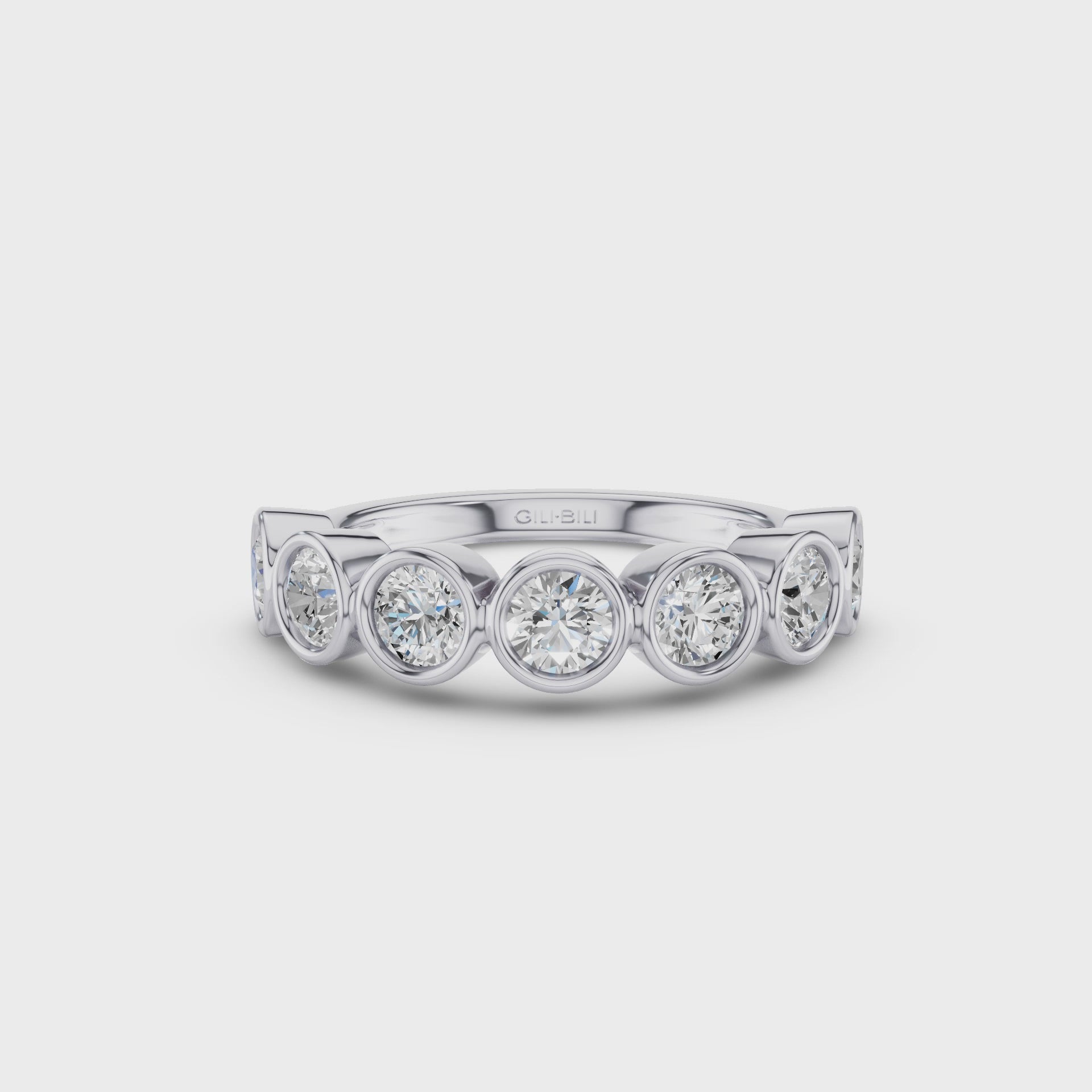 Seven Stone Round Lab Grown Diamond Bezel Setting Ring