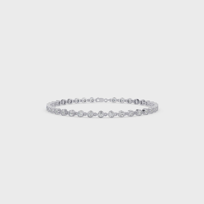Bezel Set Round Diamond Tennis Bracelet