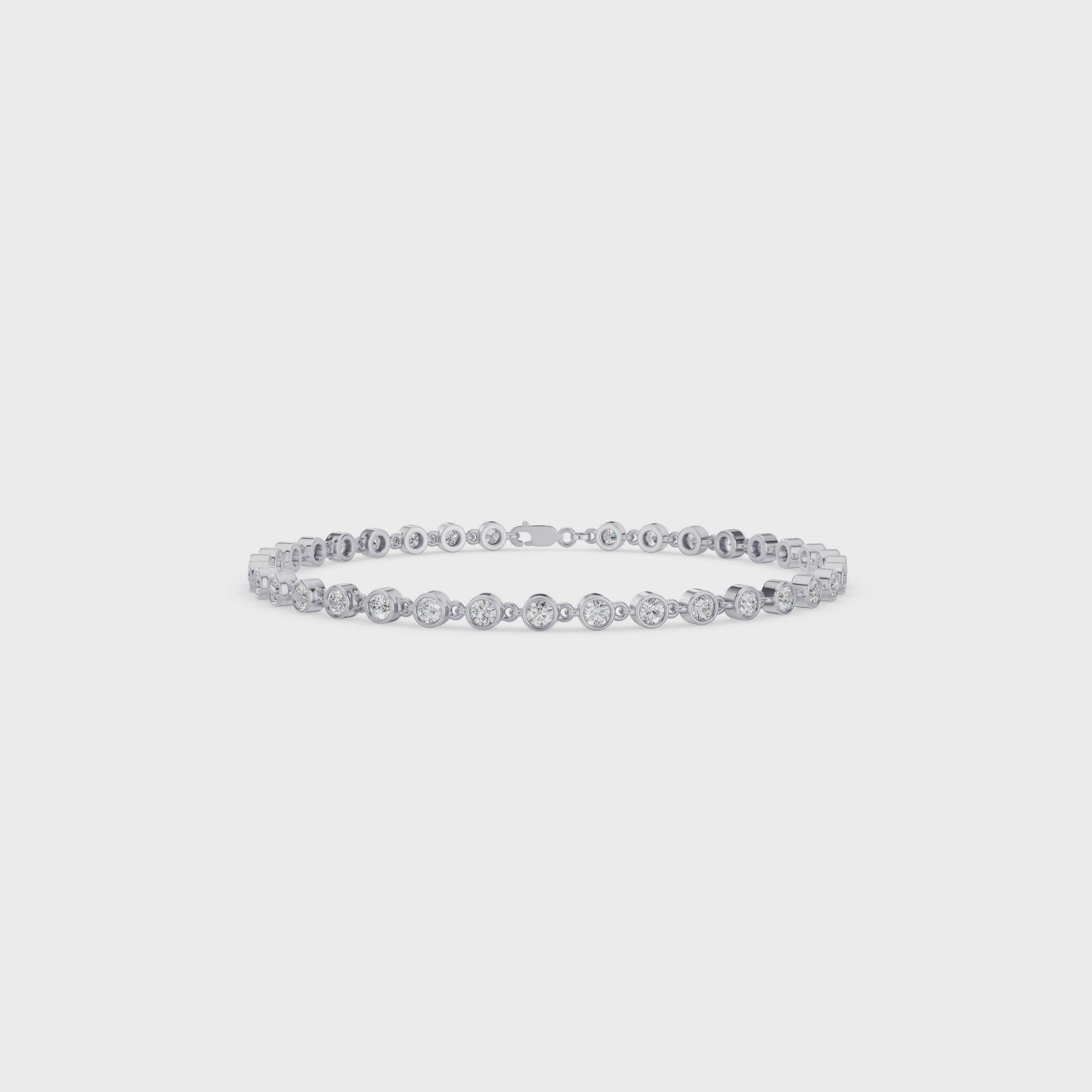 Bezel Set Round Diamond Tennis Bracelet