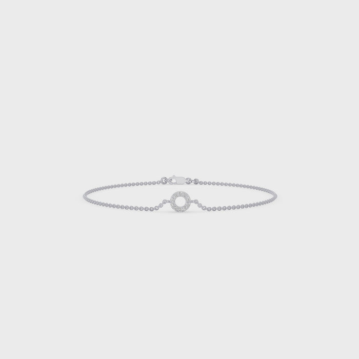 Dainty Diamond Round Disc Bracelet