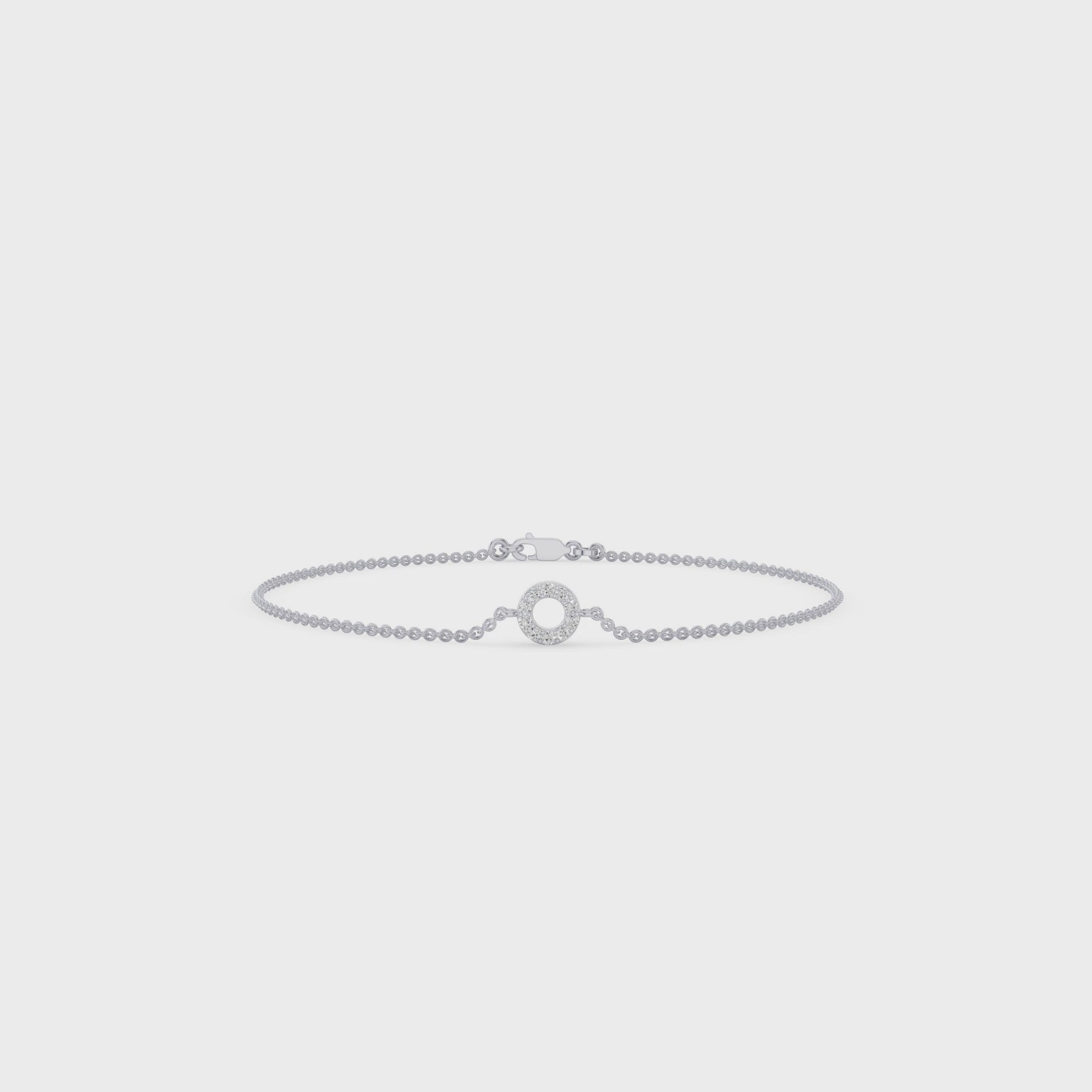 Dainty Diamond Round Disc Bracelet