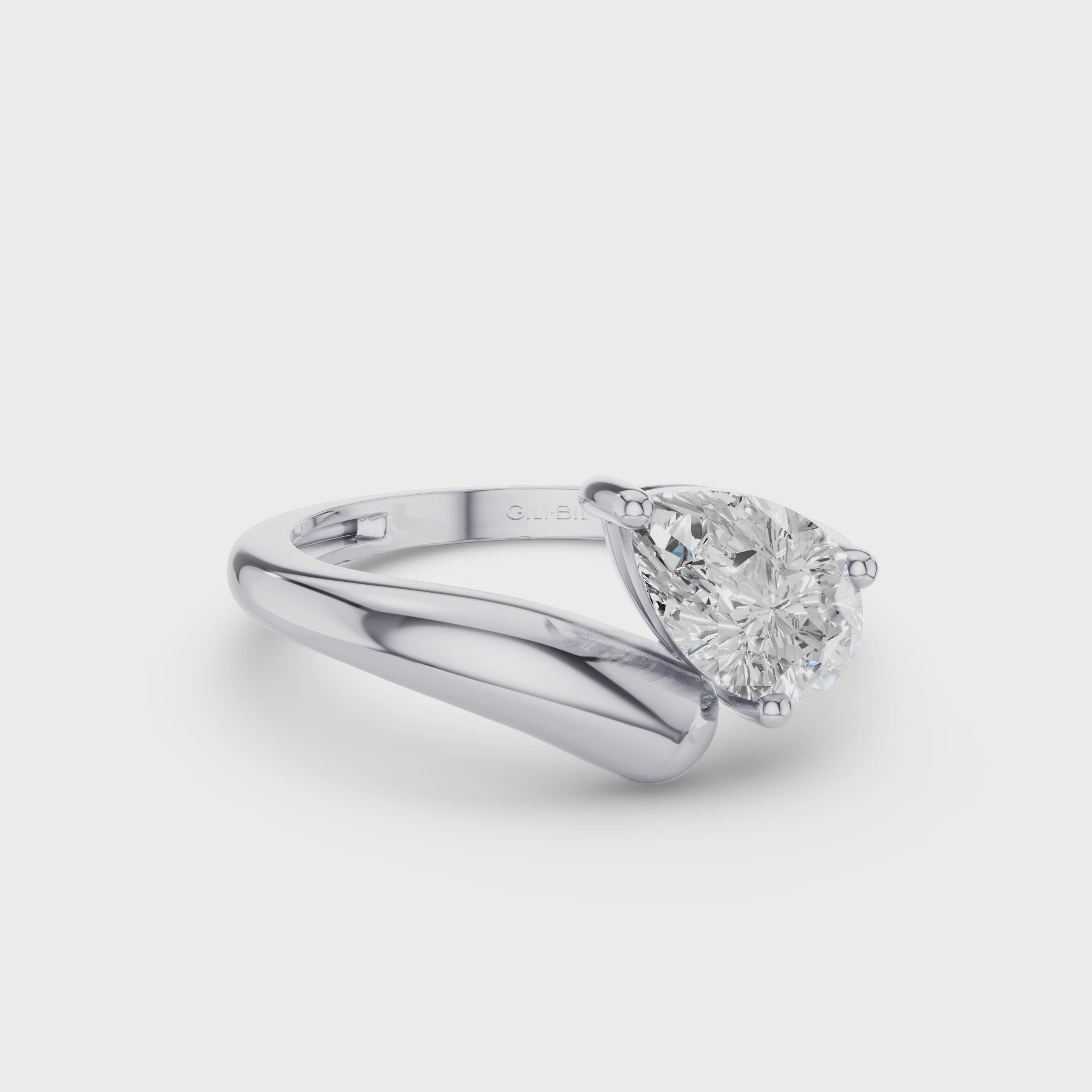 Pear Shaped Lab Grown Diamond WIth Twist Band Ring