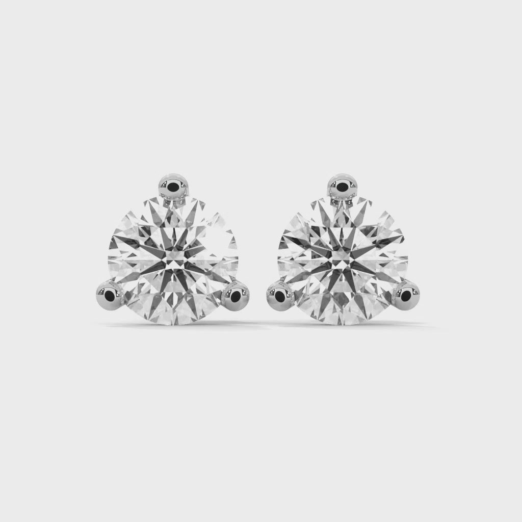 18kt white gold stud