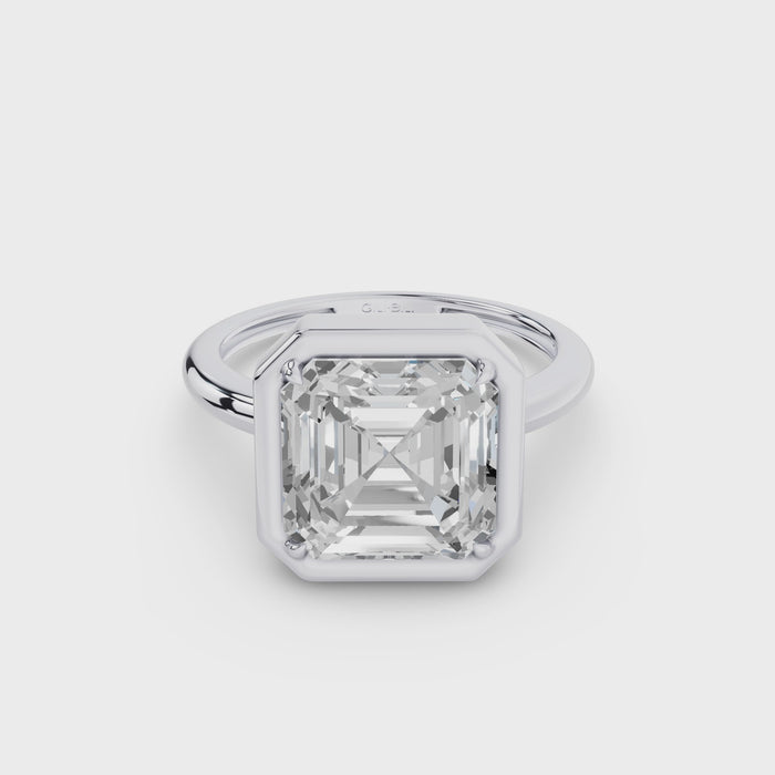 Asscher Cut Lab Grown Diamond Engagement Ring