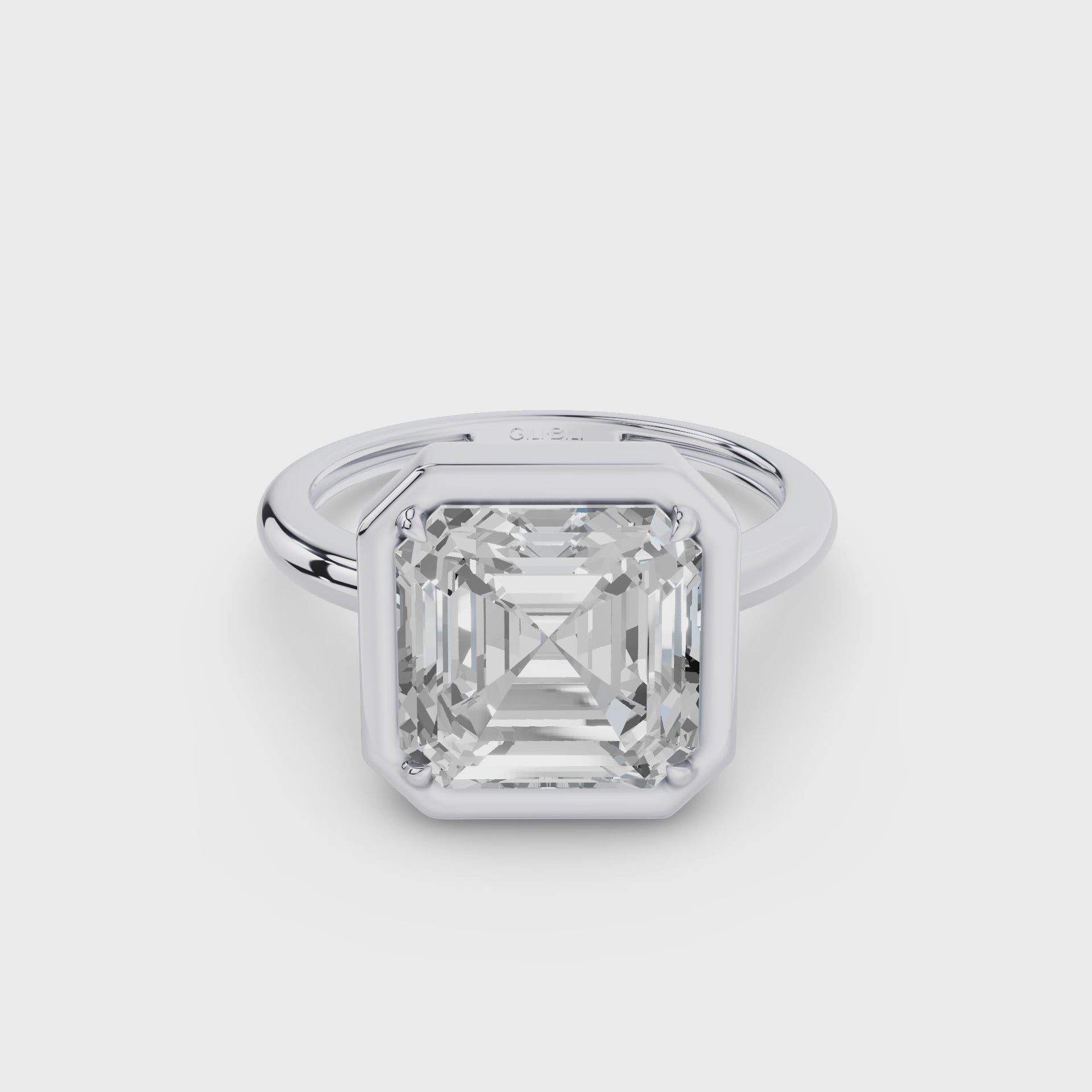 Asscher Cut Lab Grown Diamond Engagement Ring